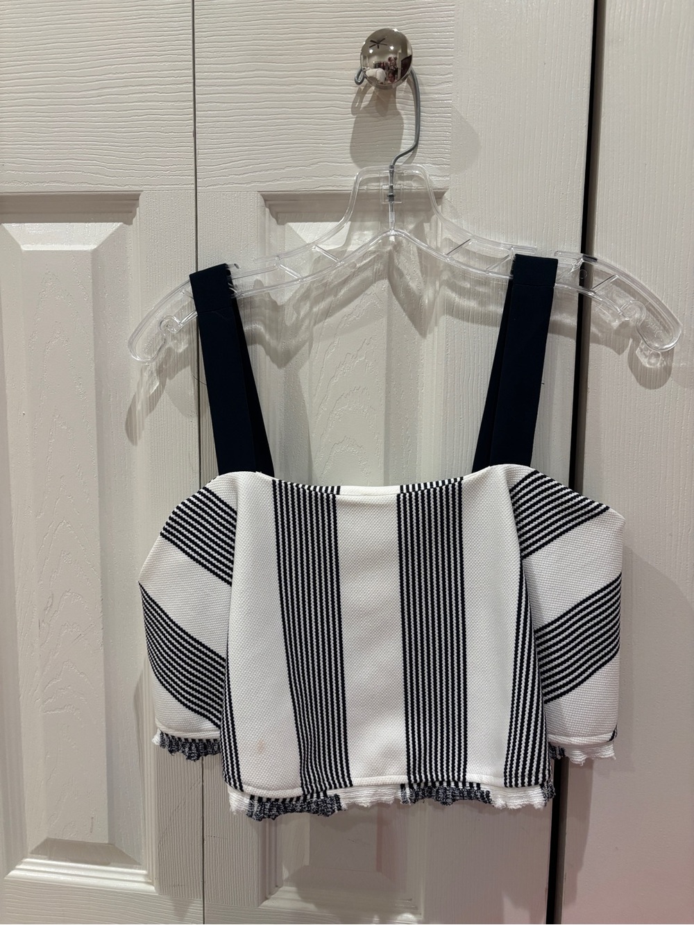 English Factory Black and White Striped Crop Top